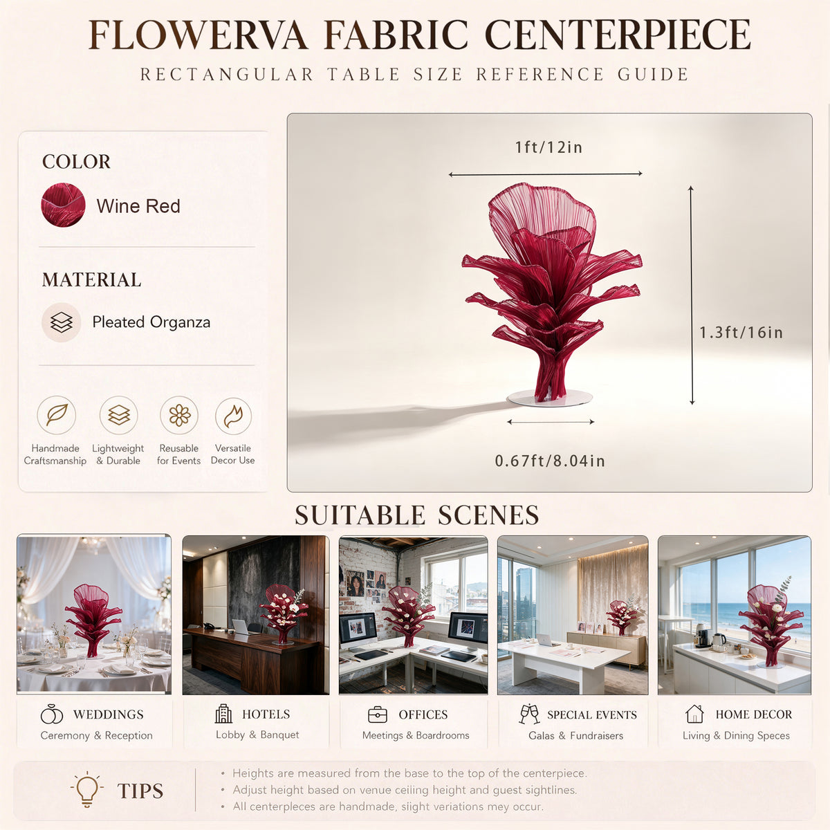 Flowerva Signature Sculptural Floral Centerpiece