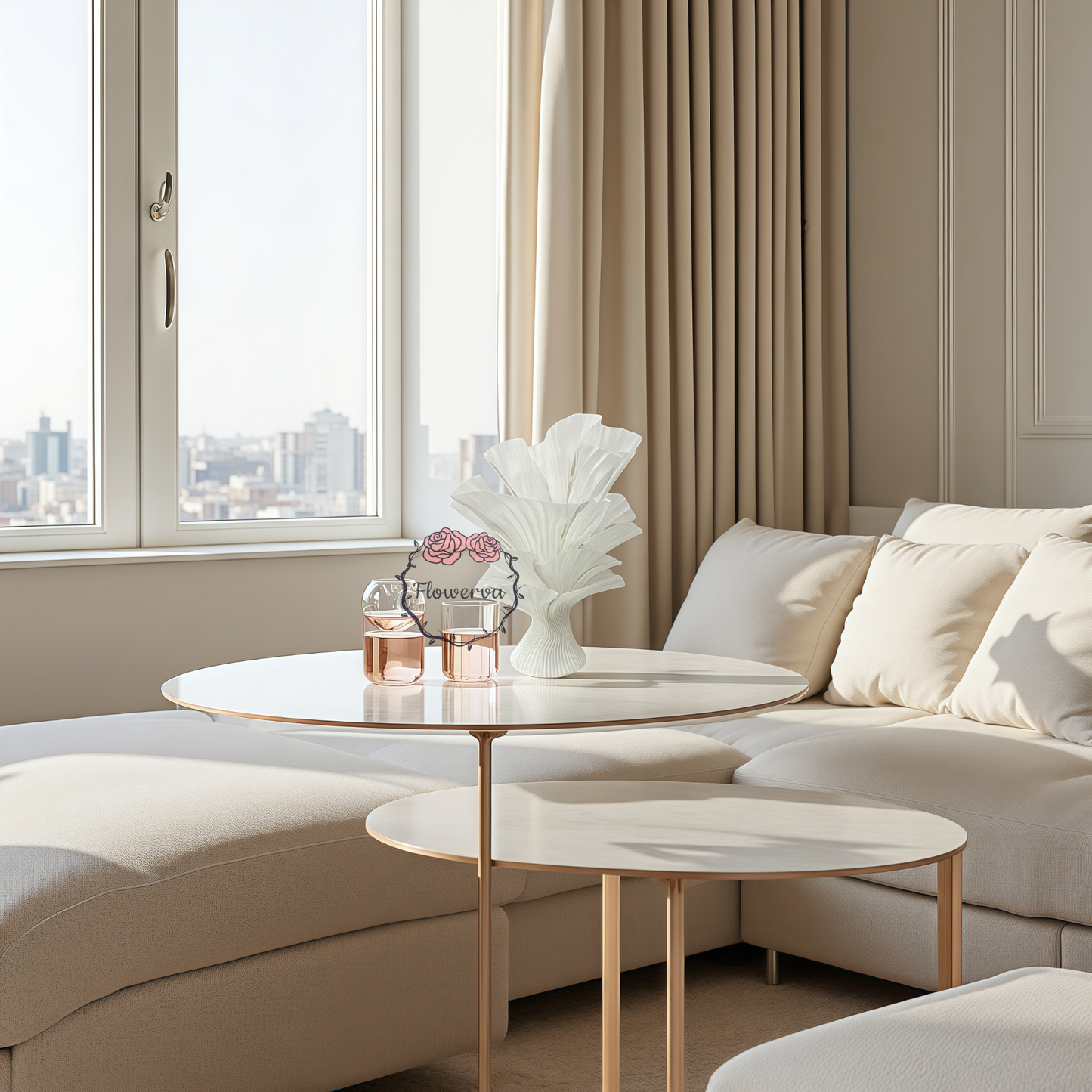 Flowerva "Romantic Light" Table Flower Wedding Decoration/Home Decor