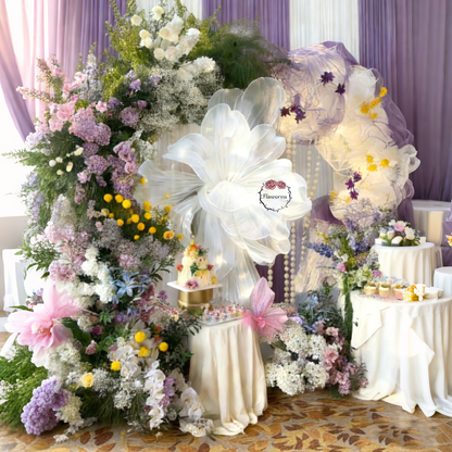 Flowerva Cloud Veil Oversized Statement  Bloom