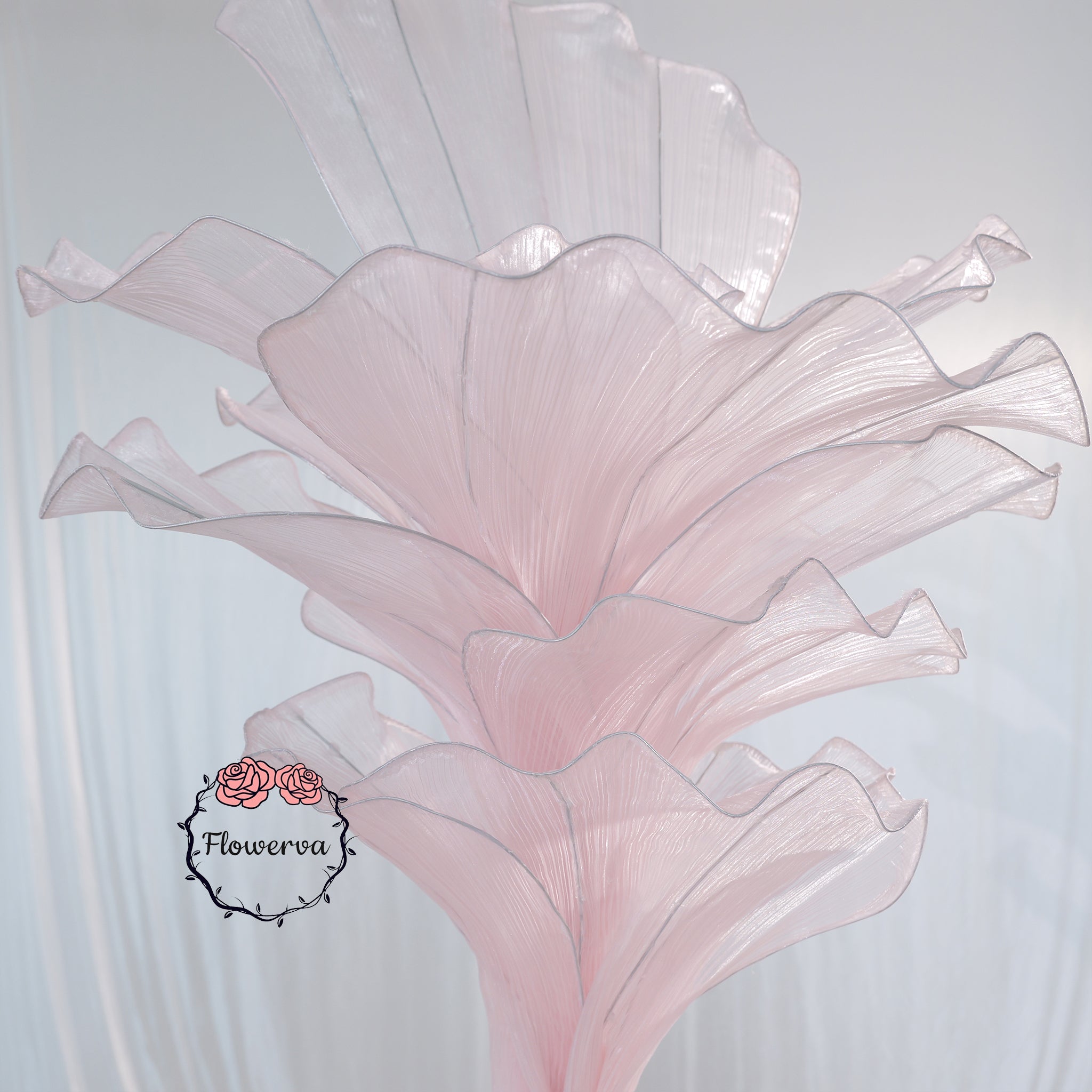 Flowerva Light Pink Table Flower Wedding Decoration (With Base)