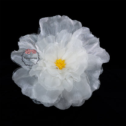 Flowerva Fluffy & Airy White Fabric Flower