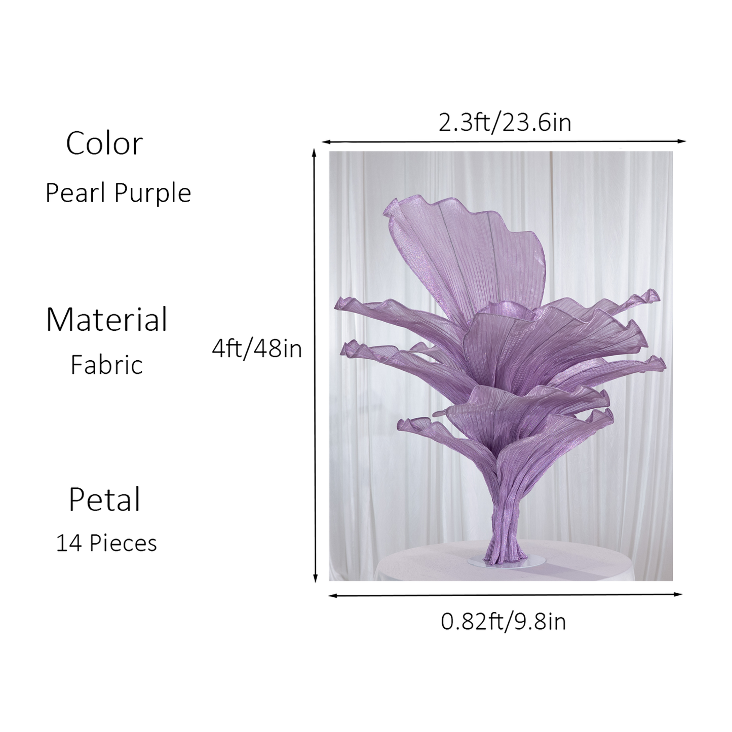 Flowerva Table Flower Wedding Decoration Pearl Purple
