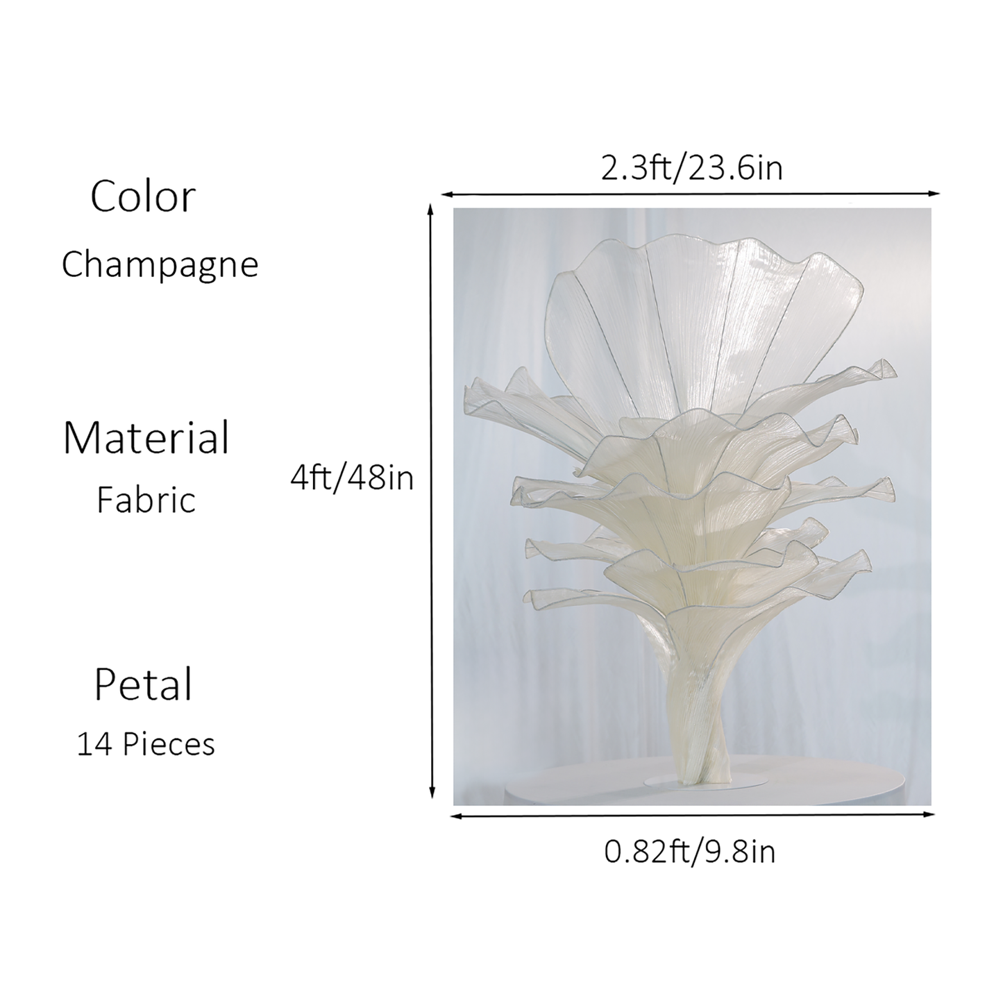 Flowerva Height Fabric Table Flower Wedding Decor(Without Flowers)