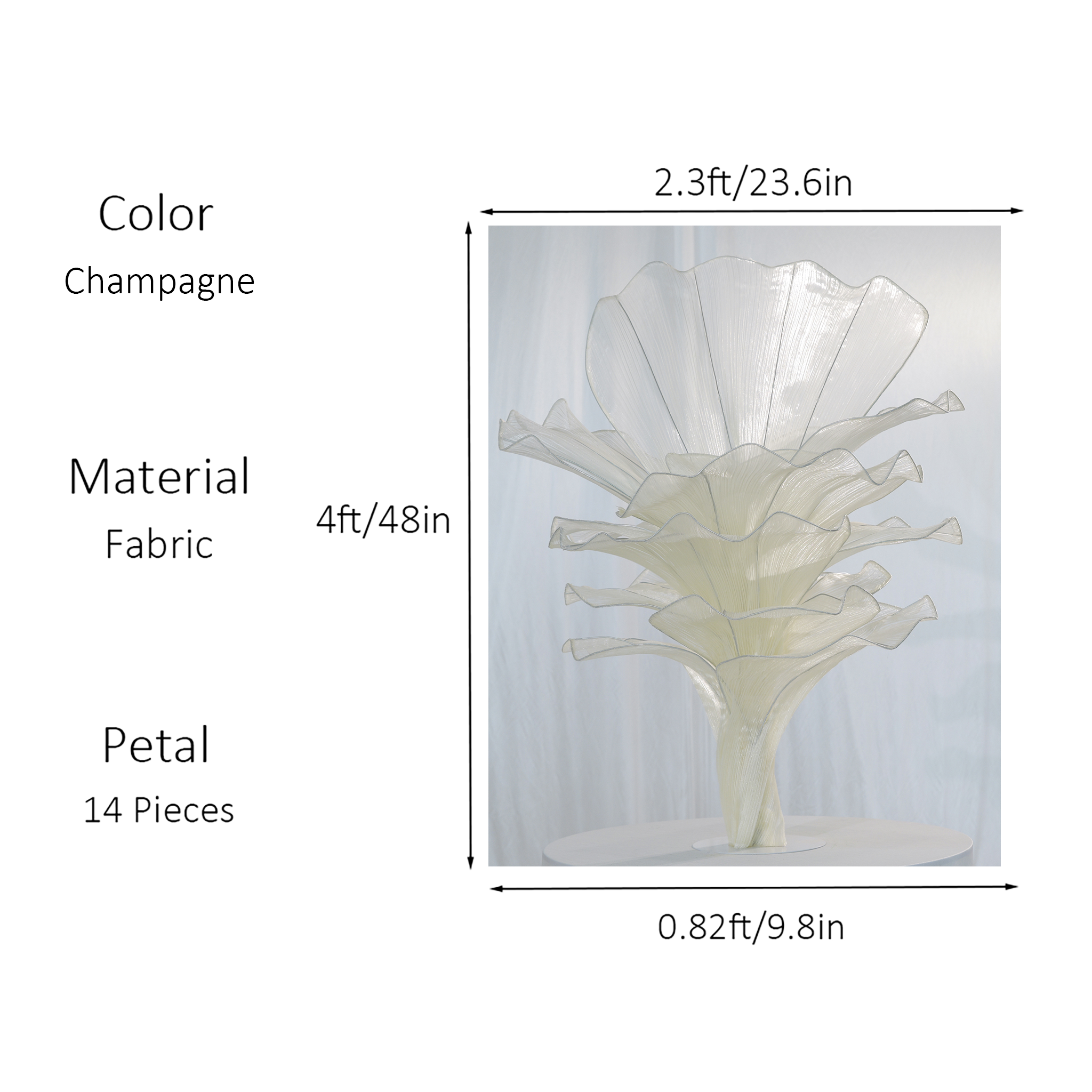 Flowerva Height Fabric Table Flower Wedding Decor(Without Flowers)