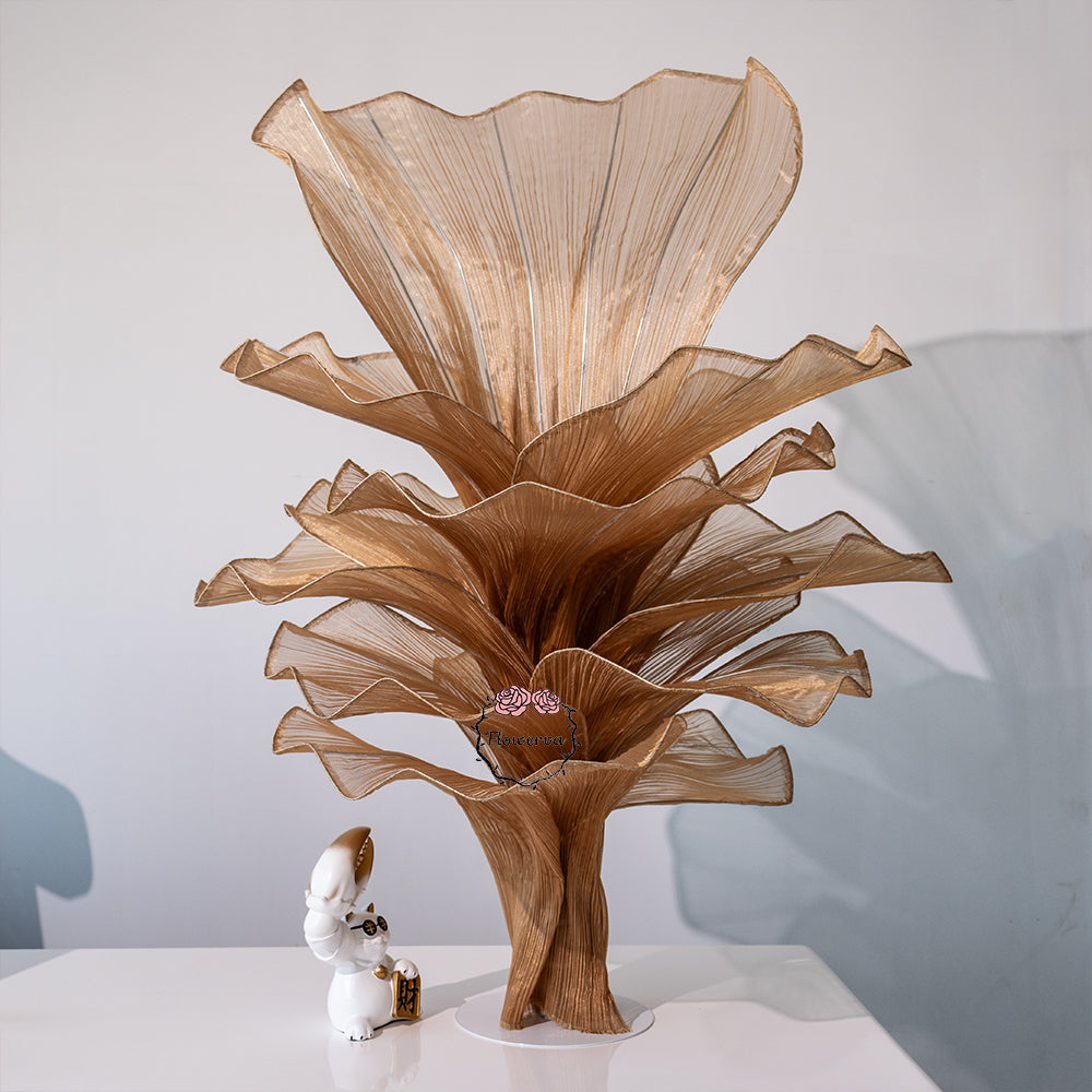 Flowerva Brown Table Flower Wedding Decoration (With Base)