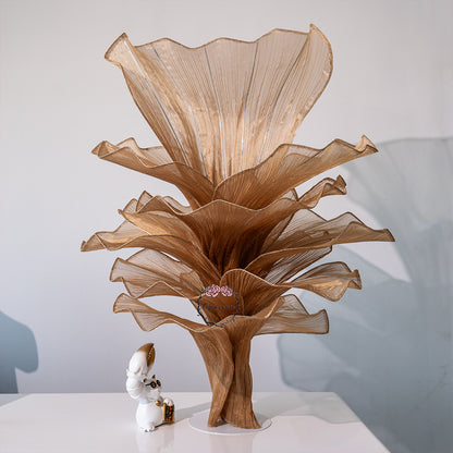 Flowerva Brown Table Flower Wedding Decoration (With Base)