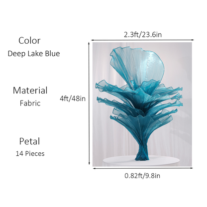 Flowerva "Ocean Love" Floral Installation Deep Lake Blue 120cm