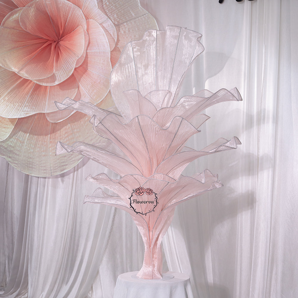 Flowerva Light Pink Table Flower Wedding Decoration (With Base)