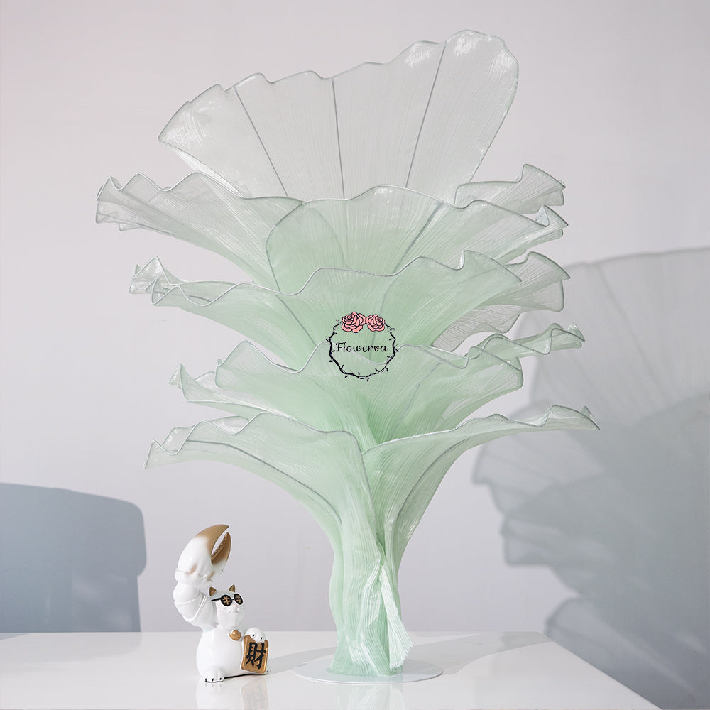 Flowerva Light Green Table Flower Wedding Decoration (With Base)