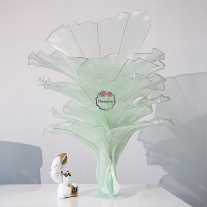 Flowerva Light Green Table Flower Wedding Decoration (With Base)