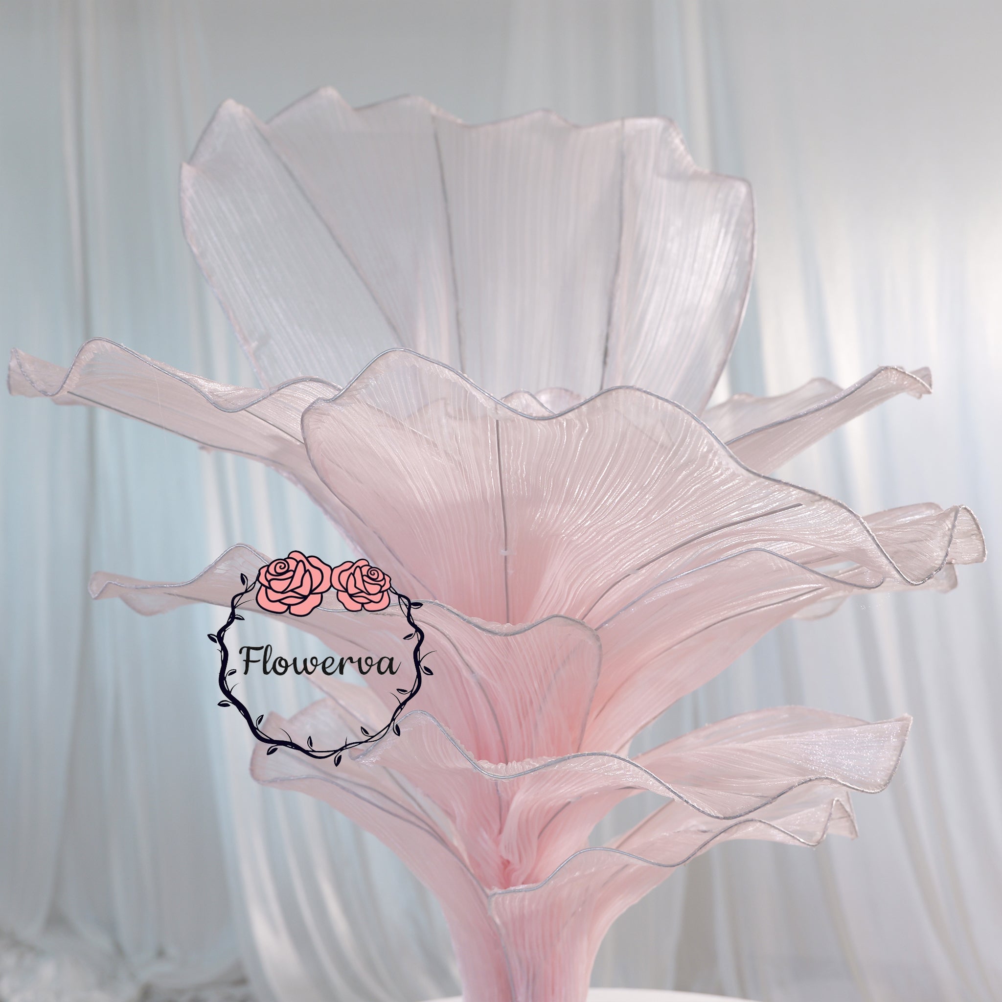 Flowerva Light Pink Table Flower Wedding Decoration (With Base)