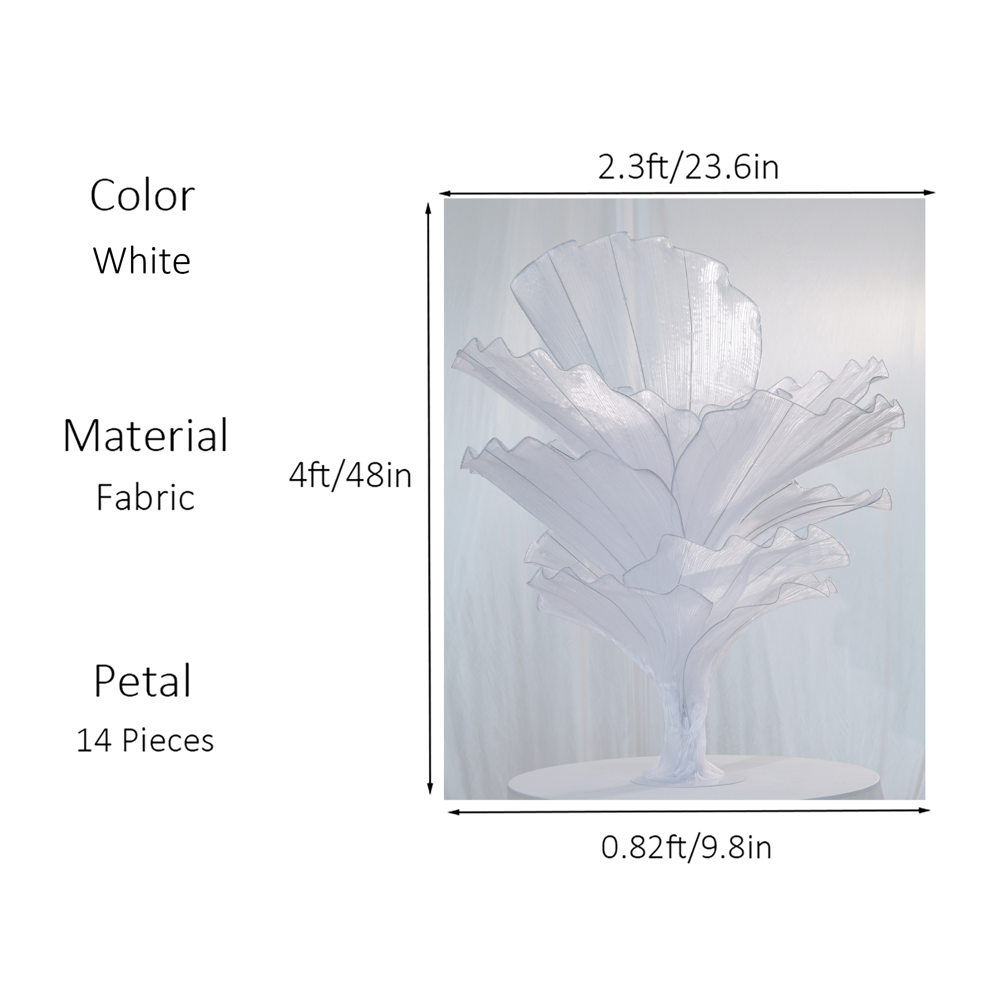 Flowerva Pure White Artistic Wedding Table Decorations