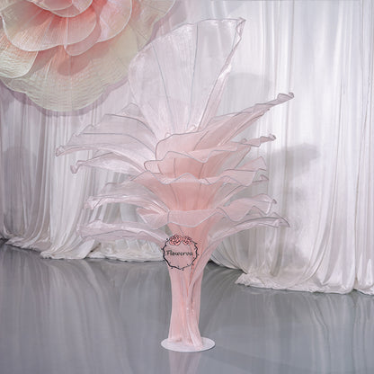 Flowerva Light Pink Table Flower Wedding Decoration (With Base)