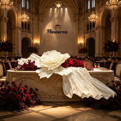 Flowerva Opulent Satin Atelier Installation Wedding Decor