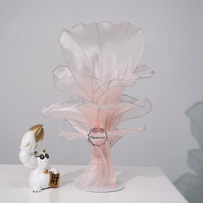 Flowerva Light Pink Table Flower Wedding Decoration (With Base)