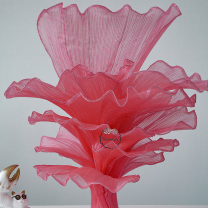 Flowerva Rose Red Table Flower Wedding Decoration (With Base)