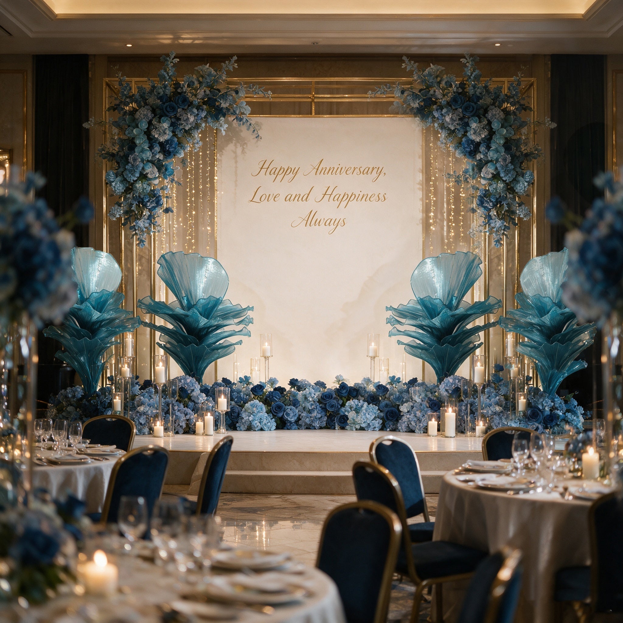 Flowerva "Ocean Love" Wedding Ceremony Deep Lake Blue