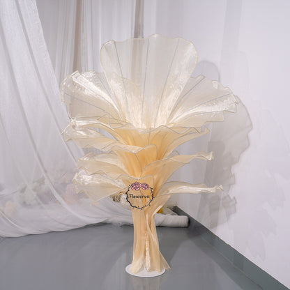 Flowerva Yellow Skin Table Flower Wedding Decoration (With Base)