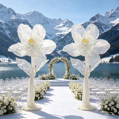 Flowerva Silk Bloom Standing White Luminous Floral Decor
