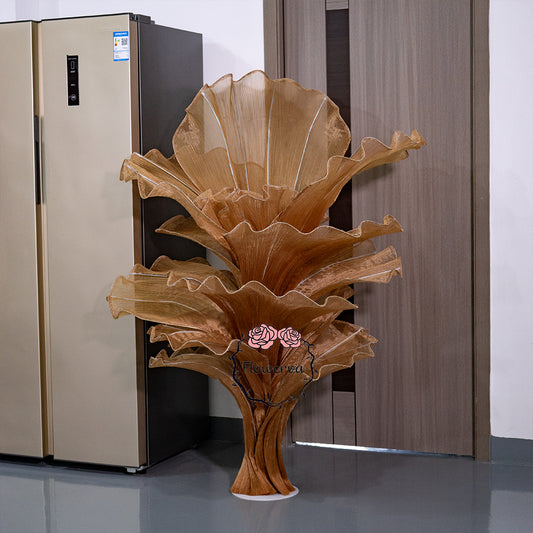 Flowerva Brown Table Flower Wedding Decoration (With Base)