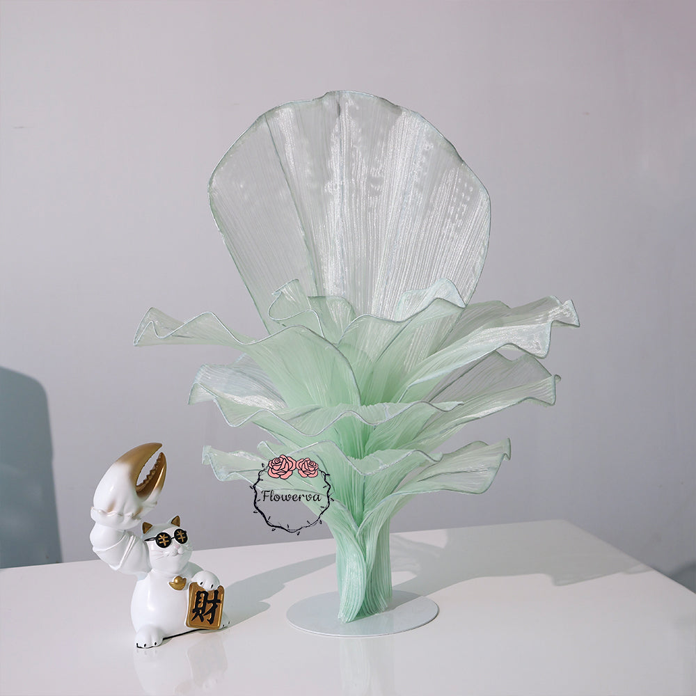 Flowerva Light Green Table Flower Wedding Decoration (With Base)