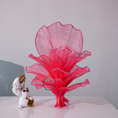 Flowerva Rose Red Table Flower Wedding Decoration (With Base)