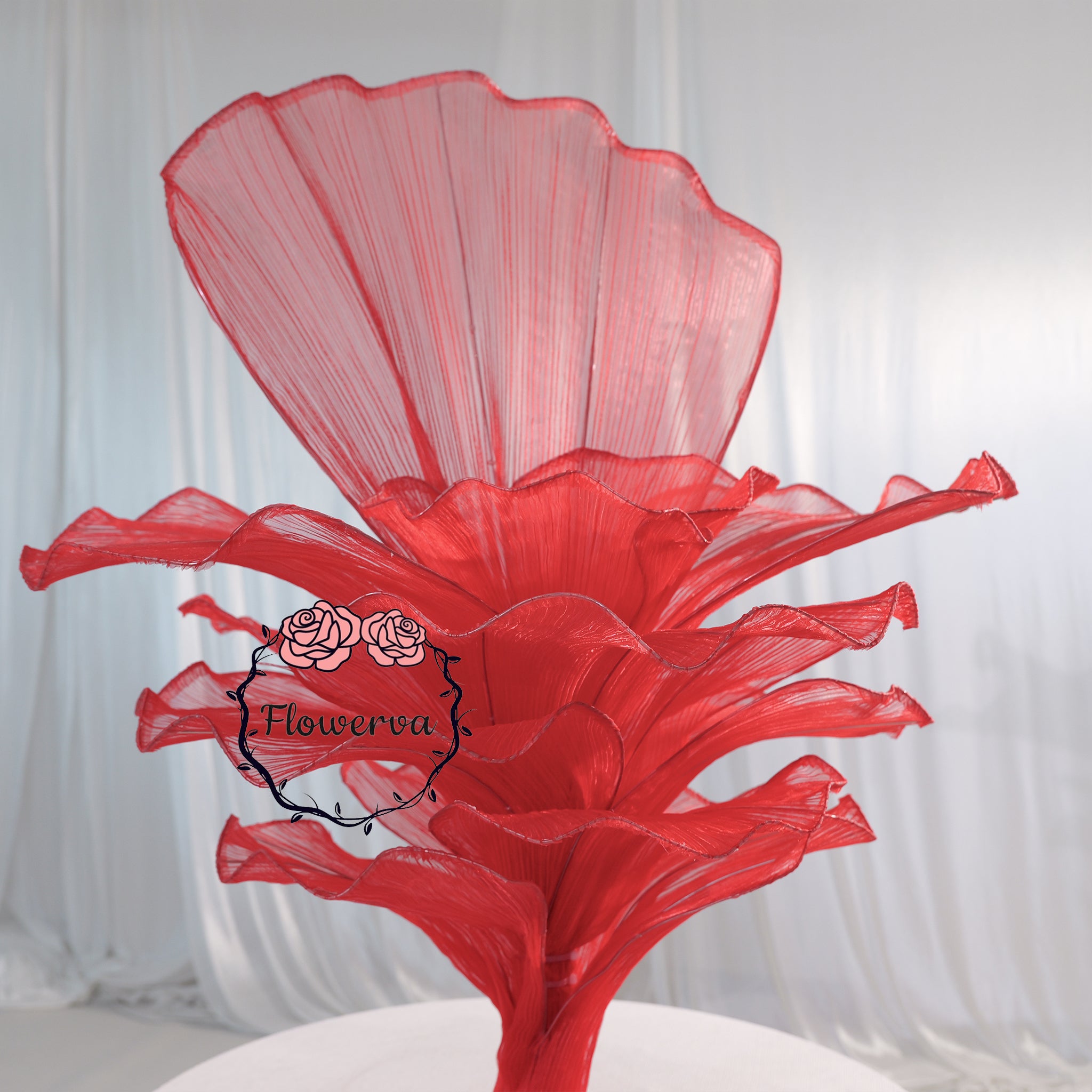 Flowerva Red Vintage Aesthetic Wedding Home Art Installation