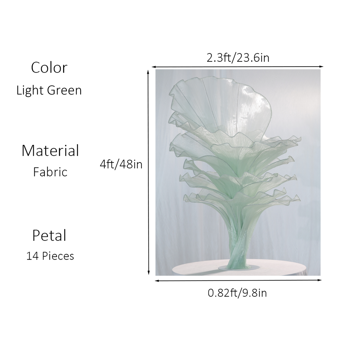 Flowerva Table Flower Wedding Ceremony Light Green