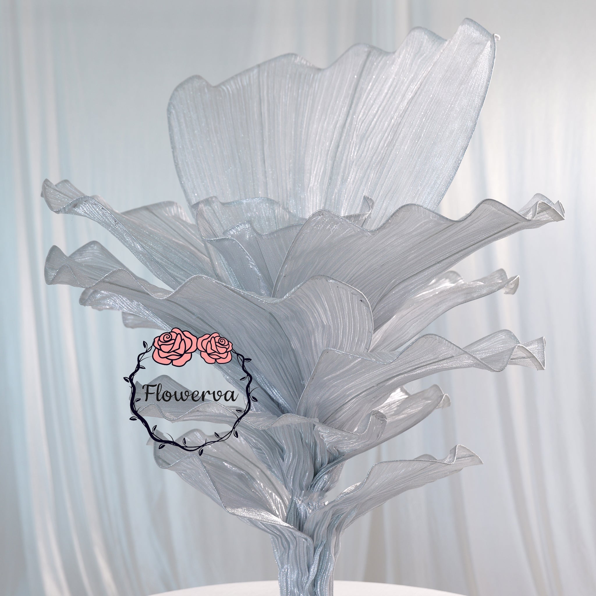 Flowerva "Glacier Flower" Luxury Wedding Decor Silver 100cm