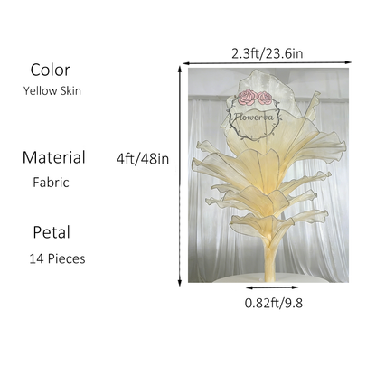 Flowerva Yellow Skin Table Flower Wedding Decoration (With Base)
