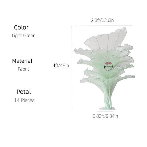 Flowerva Light Green Table Flower Wedding Decoration (With Base)