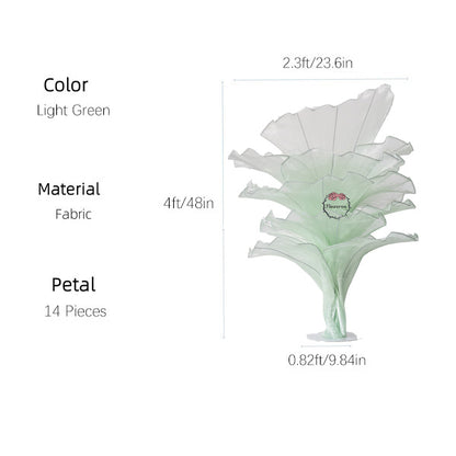 Flowerva Light Green Table Flower Wedding Decoration (With Base)