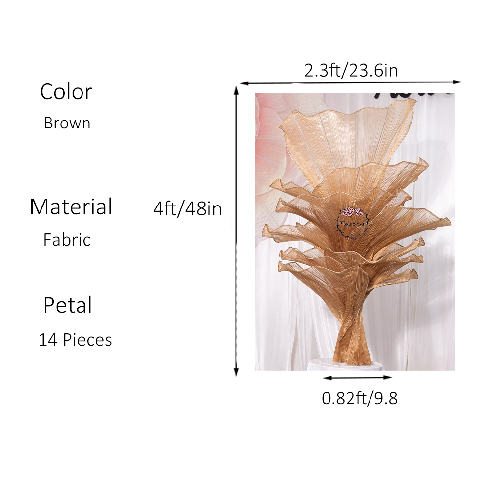 Flowerva Brown Table Flower Wedding Decoration (With Base)