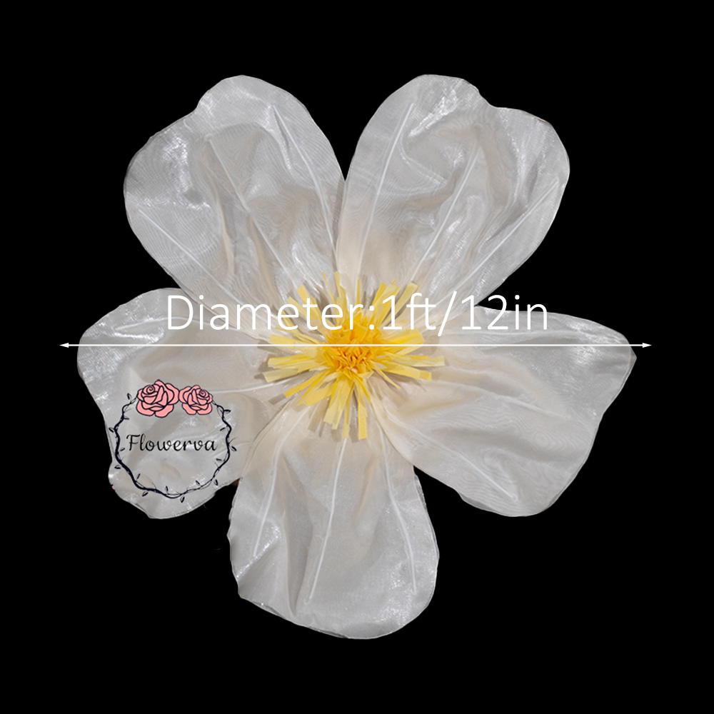 Flowerva Sheer Fabric White Daisy Decor