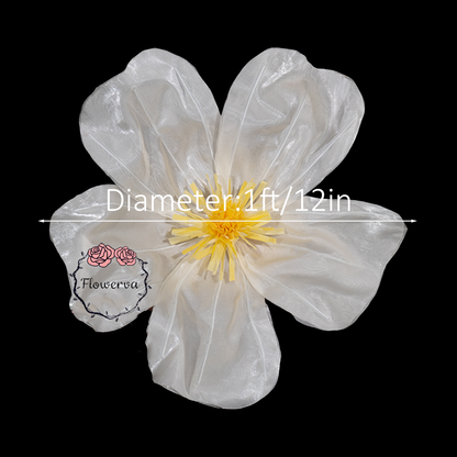 Flowerva Sheer Fabric White Daisy Decor