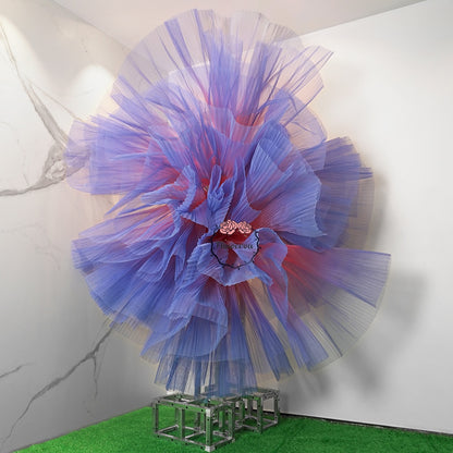 Flowerva Gradient Red And Blue Organ Pleated Handmade Three-Dimensional Floral Styling