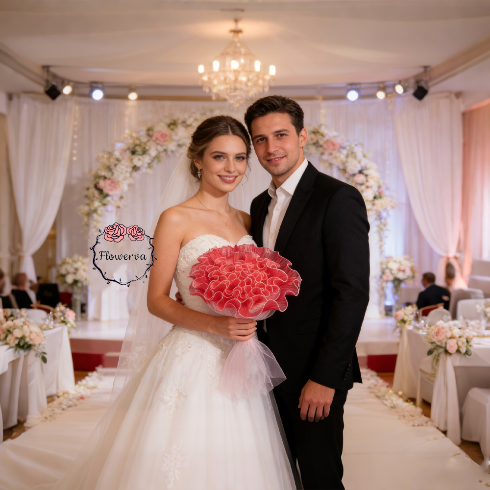 Flowerva – «grand Vase» blanc géant à faire soi-même, fleurs pour toujours, décoration d'arrière-plan pour fête de mariage