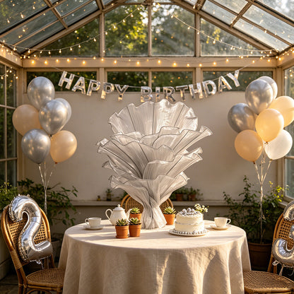 Flowerva''Morning Mist in the Mountains'' Grey Wedding Table Flower Decoration