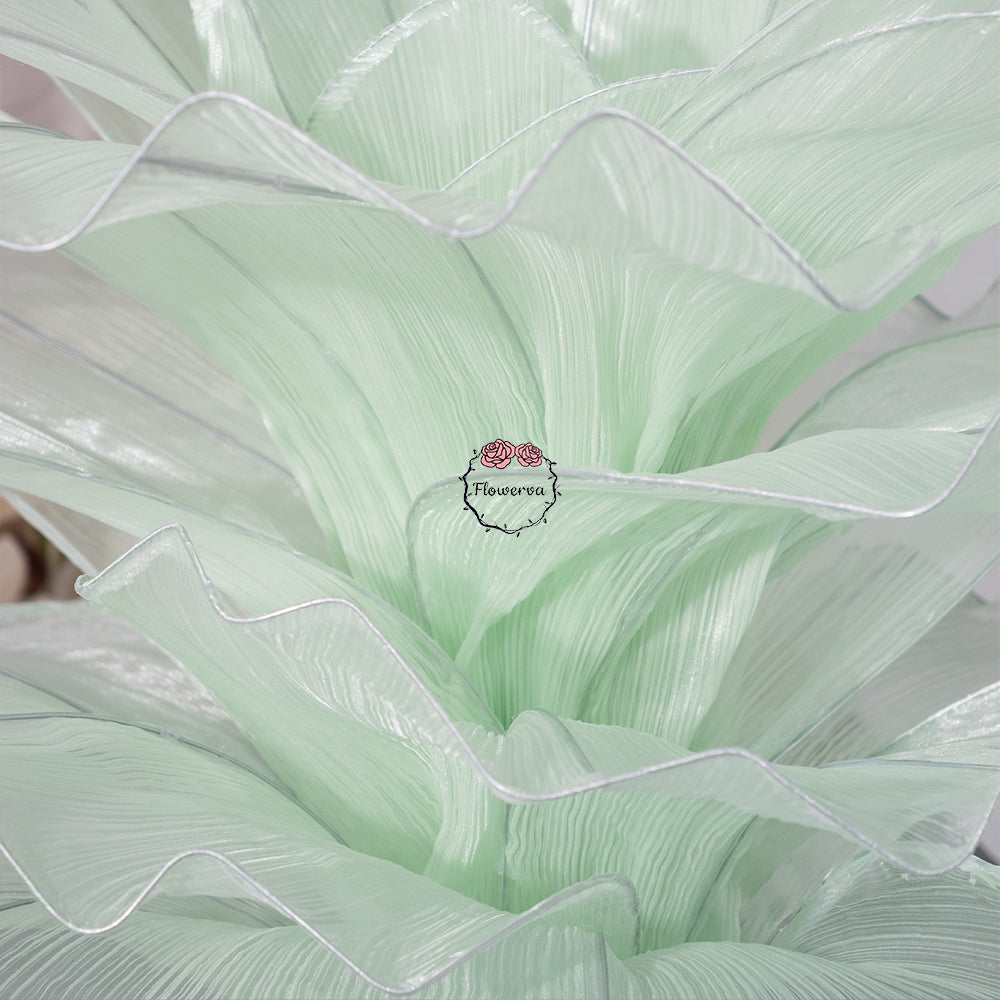 Flowerva Light Green Table Flower Wedding Decoration (With Base)