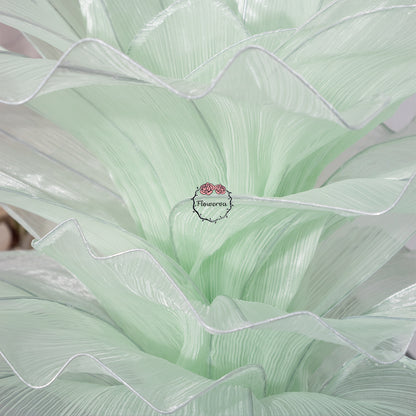 Flowerva Light Green Table Flower Wedding Decoration (With Base)