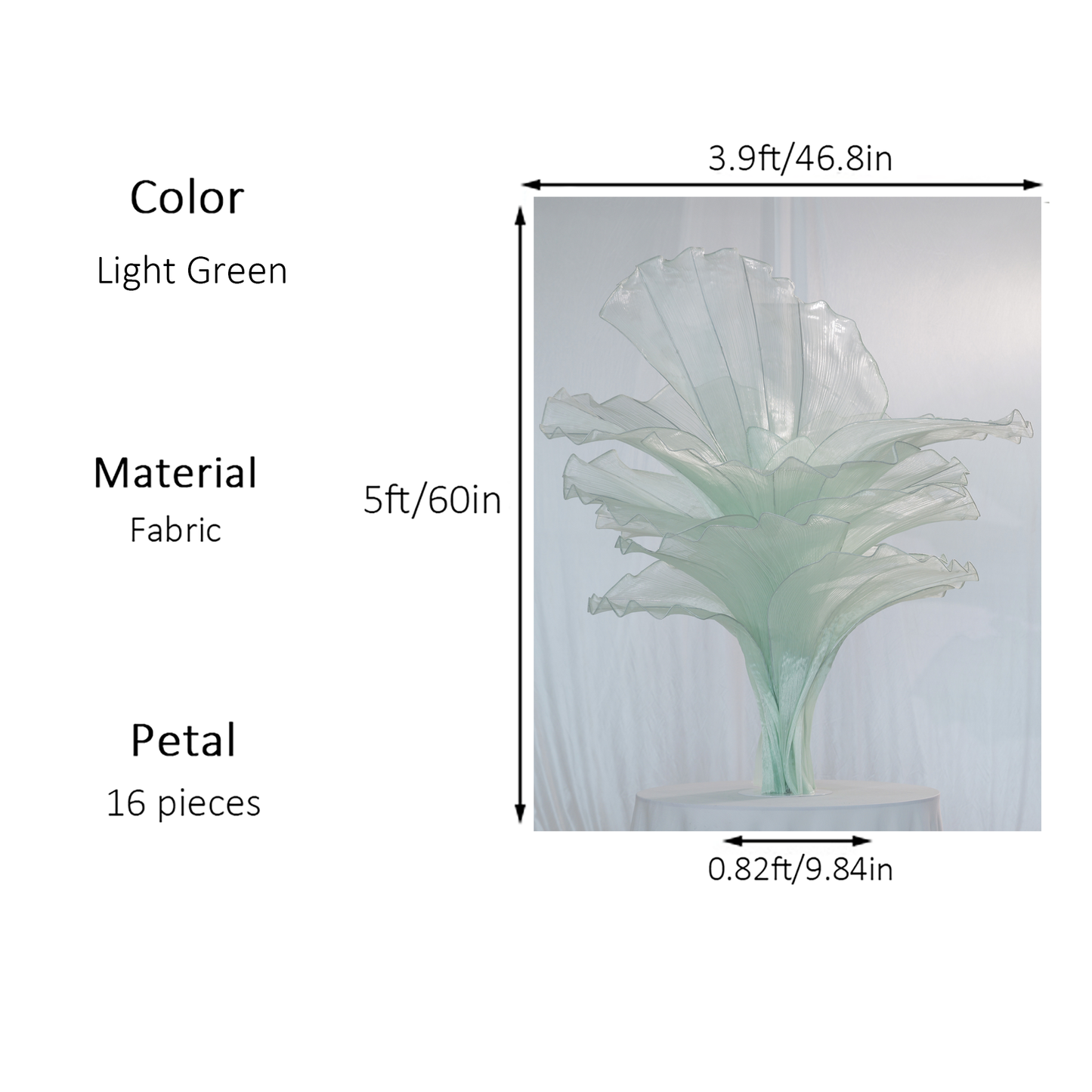 Flowerva Table Flower Wedding Ceremony Light Green