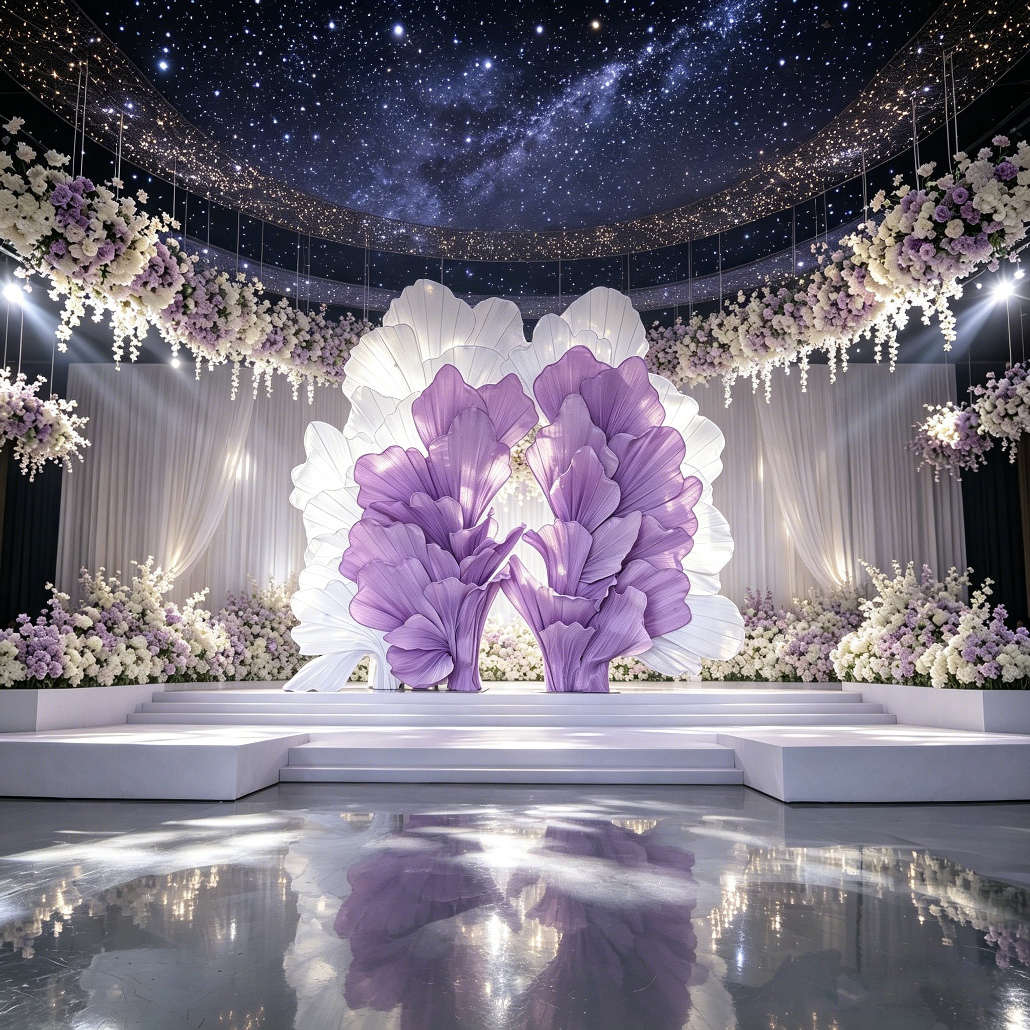 Flowerva Radiant Petal Sculpture Wedding Decor (Excluding Shelves)