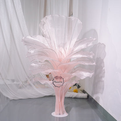 Flowerva Light Pink Table Flower Wedding Decoration (With Base)