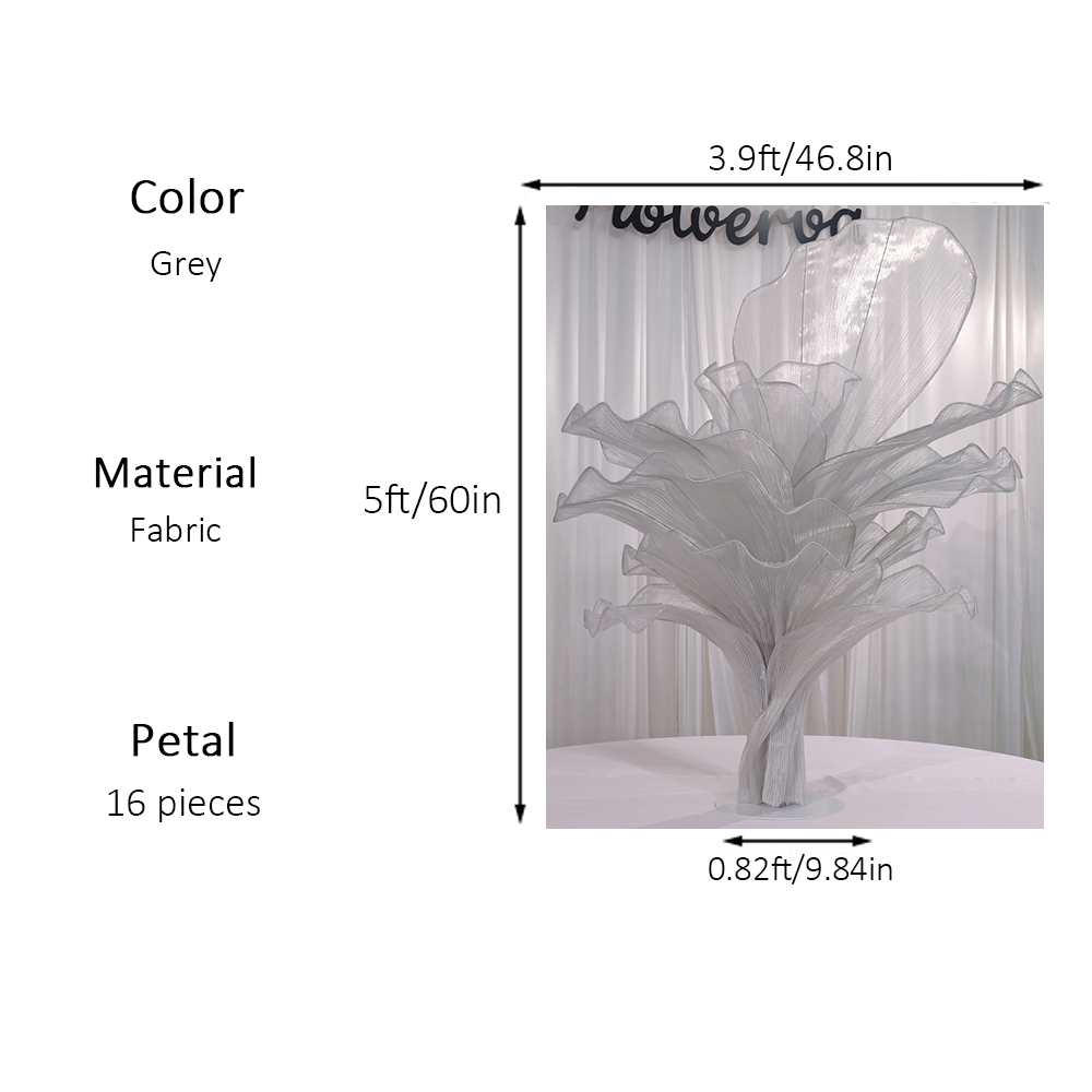 Flowerva Wedding Table Flower Decoration Grey 150cm
