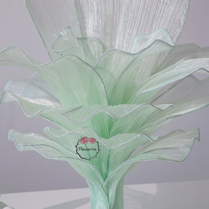 Flowerva Light Green Table Flower Wedding Decoration (With Base)