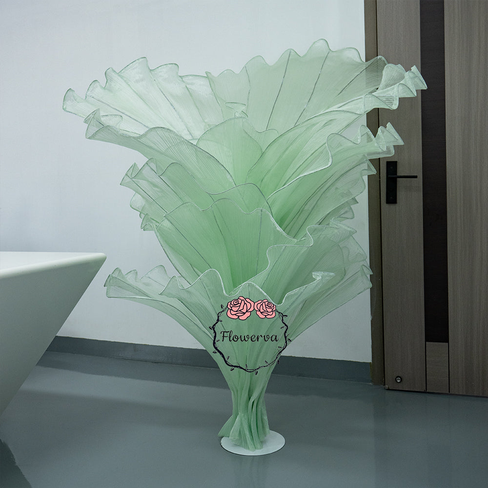 Flowerva Light Green Table Flower Wedding Decoration (With Base)