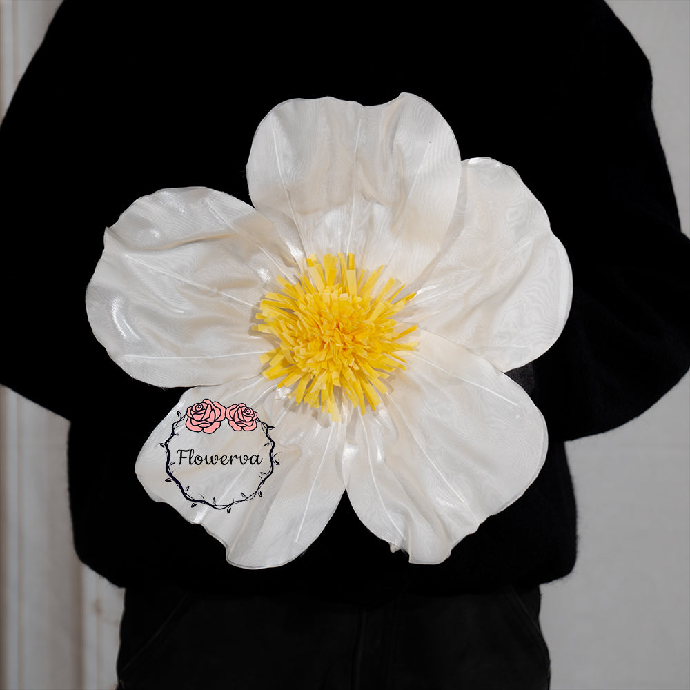 Flowerva Sheer Fabric White Daisy Decor