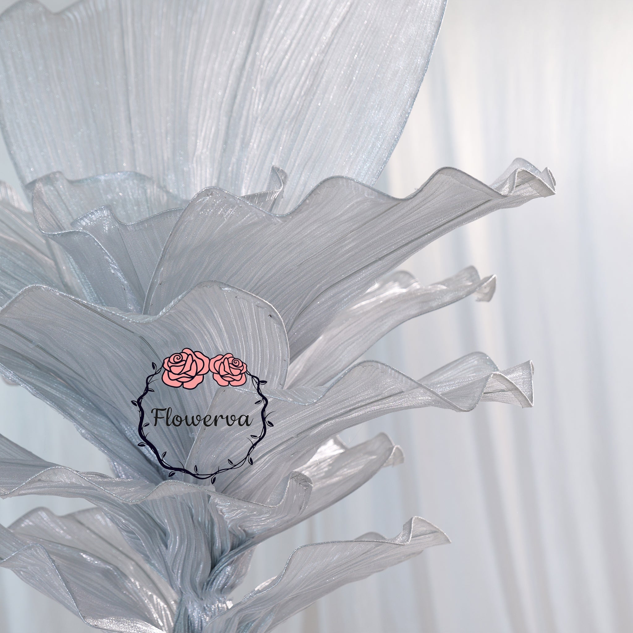 Flowerva "Glacier Flower" Luxury Wedding Decor Silver 100cm