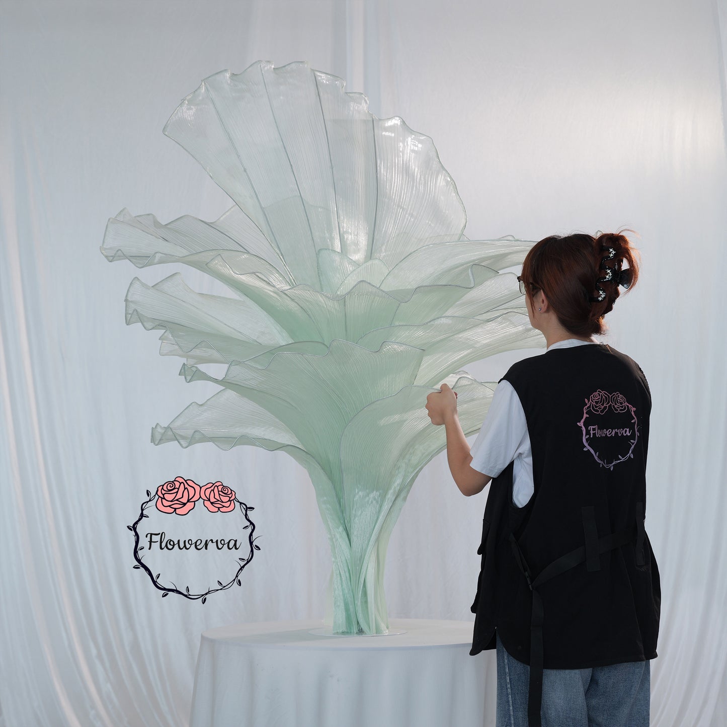 Flowerva Table Flower Wedding Decoration Light Green