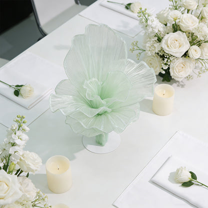 Flowerva Light Green Table Flower Wedding Decoration (With Base)